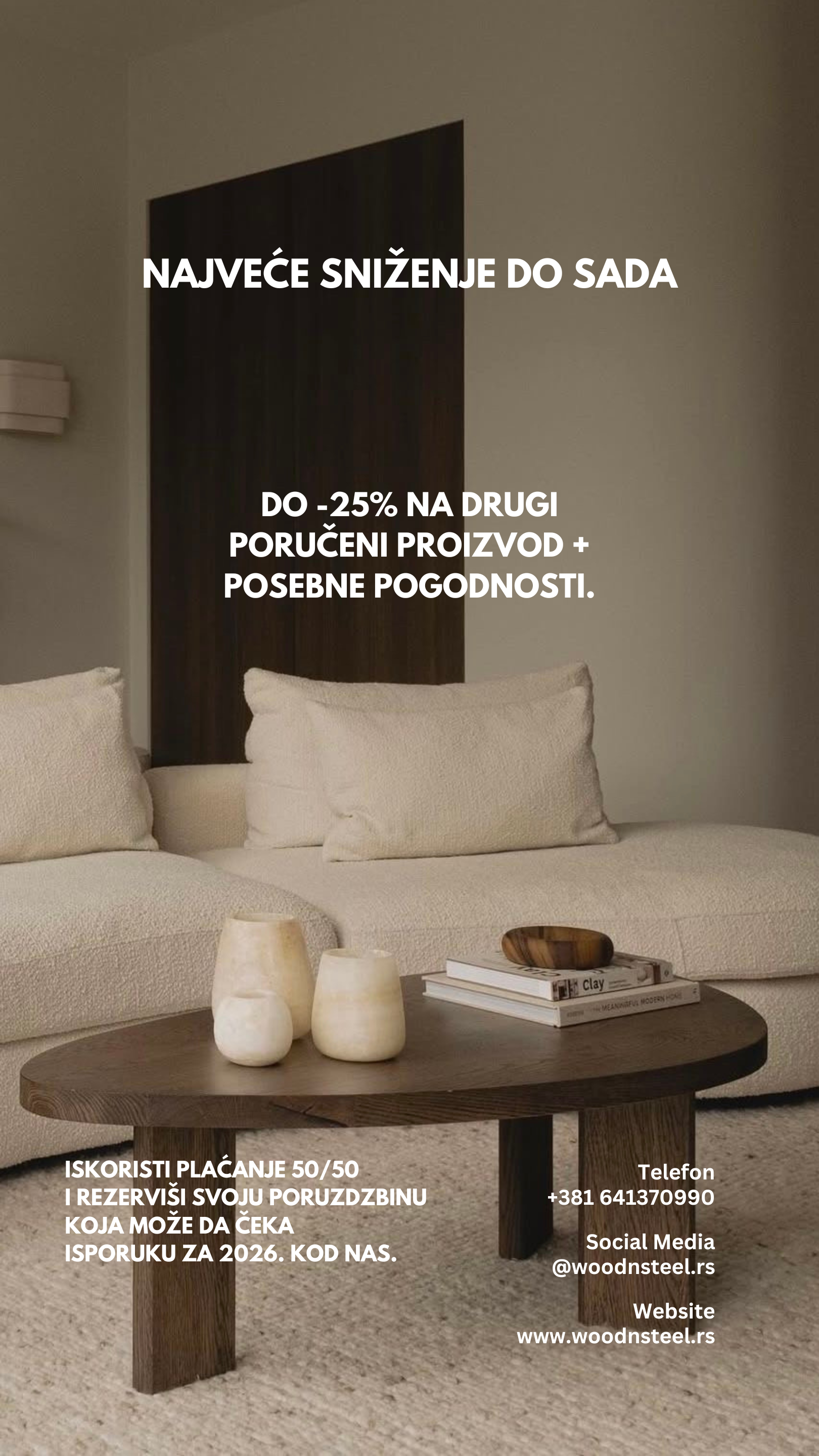Black Friday & Zimska Akcija 2025 | Popusti od –15% do –25% na Masivne Stolove i Premium kolekcije